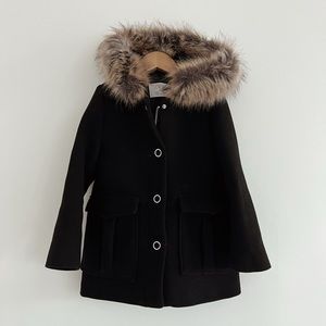 Girl coat , fur hood size 8